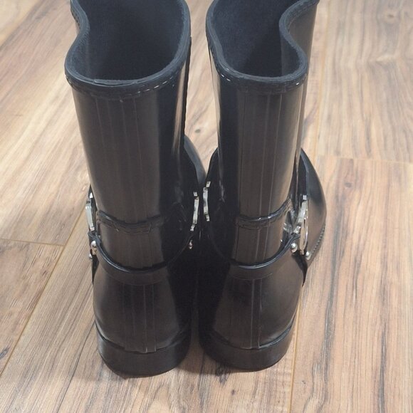 Michael Kors Black Rain Boots size 8 - Picture 2 of 9